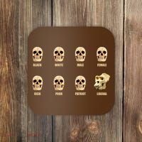 Skulls of Modern America Funny Liberal Monkey Skull Coaster thumb 0