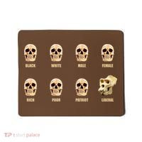 Skulls of Modern America Funny Liberal Monkey Skull Mousepad thumb 0