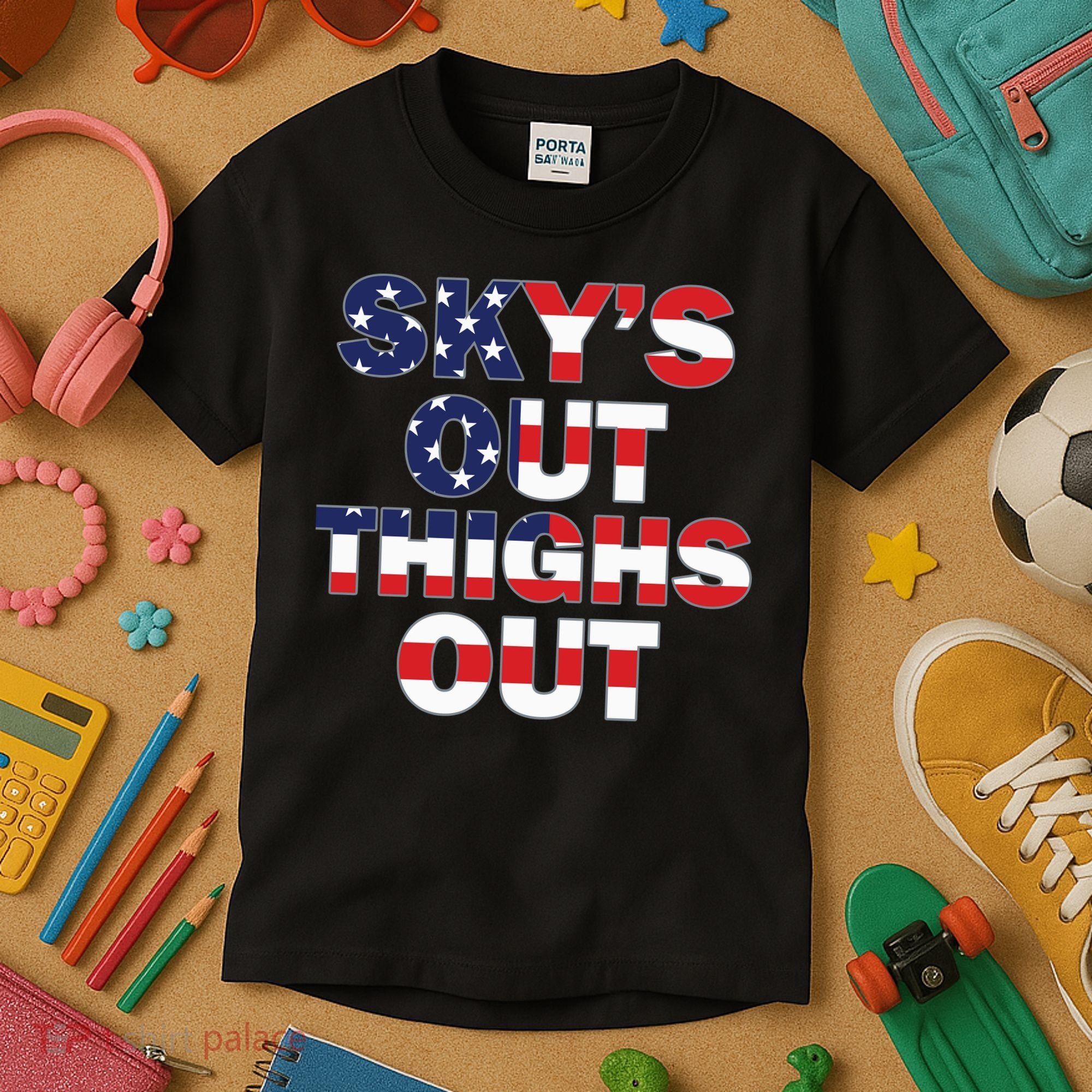 Sky's Out Thighs Out Kids T-Shirt