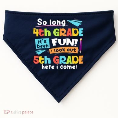 So Long 4th Grade 5th Grade Here I Come Graduation Boy USA-Made Doggie Bandana