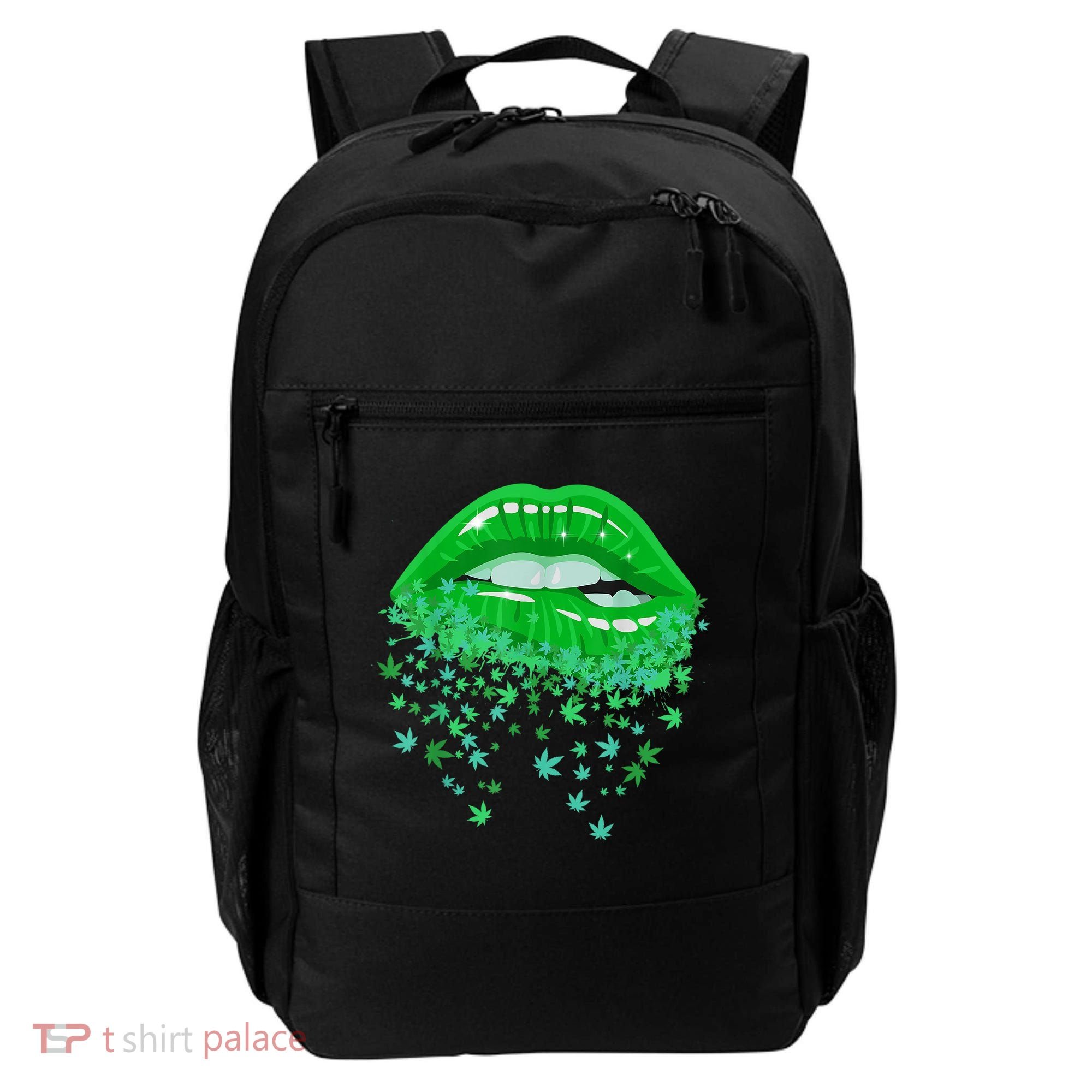 Sexy Lips 420 Cannabis Marijuana Weed Pot Leaf Lover Gift Backpack