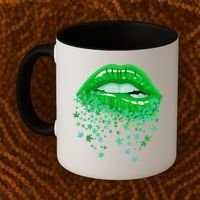 Sexy Lips 420 Cannabis Marijuana Weed Pot Leaf Lover Gift Coffee Mug thumb 2