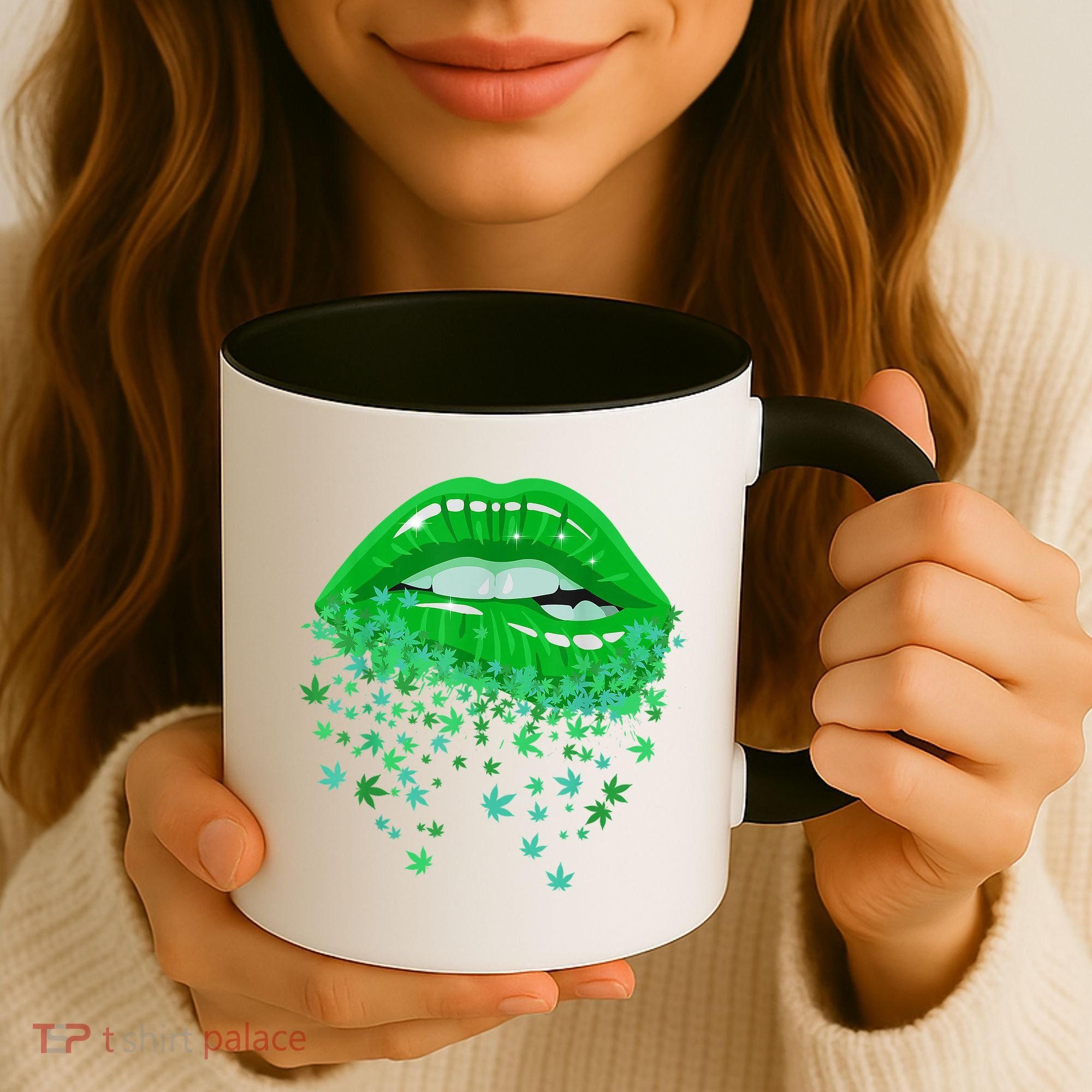 Sexy Lips 420 Cannabis Marijuana Weed Pot Leaf Lover Gift Coffee Mug