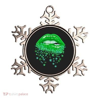 Sexy Lips 420 Cannabis Marijuana Weed Pot Leaf Lover Gift Ornament