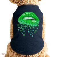 Sexy Lips 420 Cannabis Marijuana Weed Pot Leaf Lover Gift Doggie Tank thumb 0