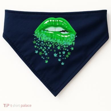 Sexy Lips 420 Cannabis Marijuana Weed Pot Leaf Lover Gift USA-Made Doggie Bandana