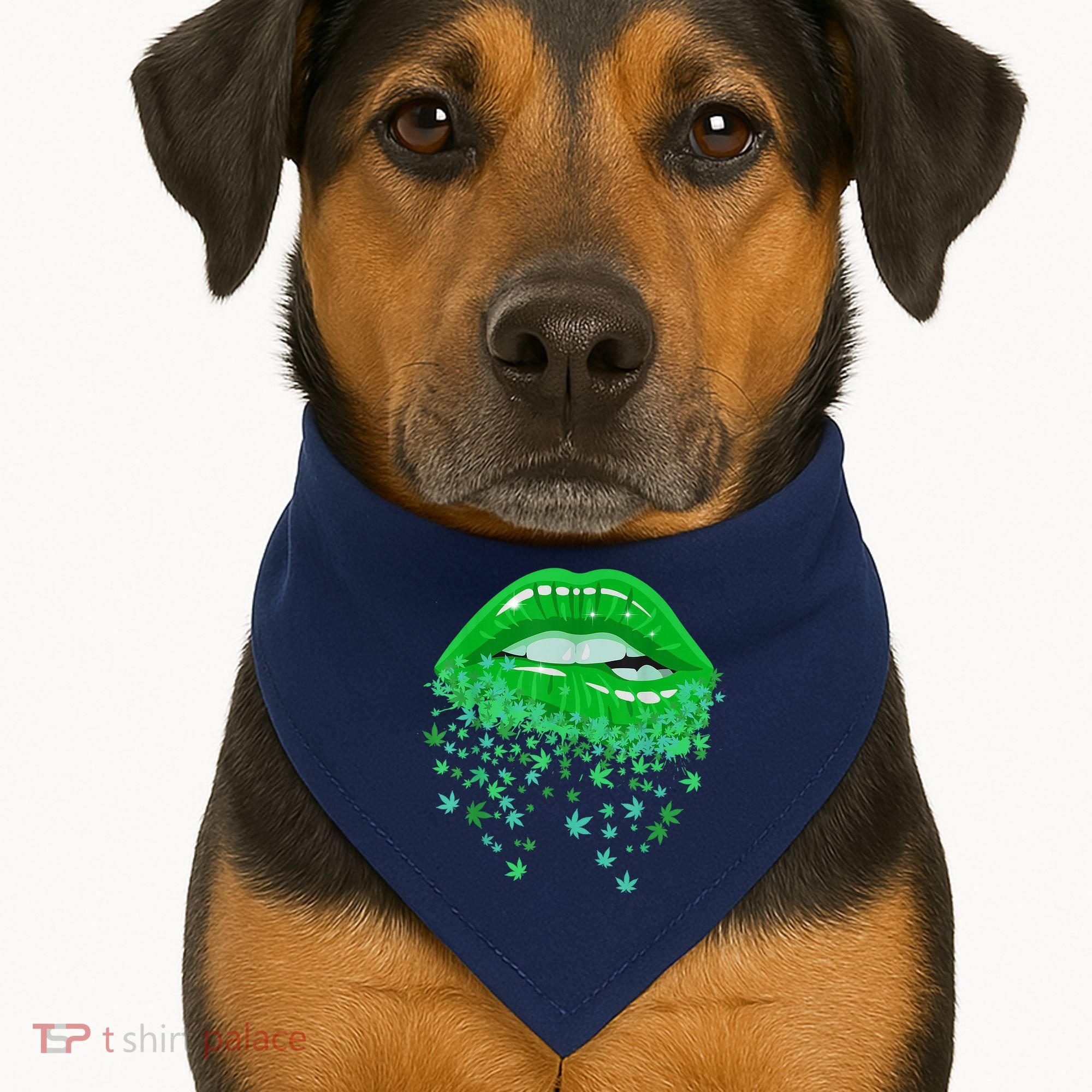 Sexy Lips 420 Cannabis Marijuana Weed Pot Leaf Lover Gift USA-Made Doggie Bandana