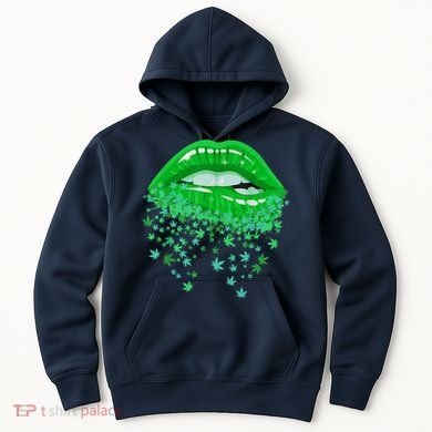Sexy Lips 420 Cannabis Marijuana Weed Pot Leaf Lover Gift Hoodie