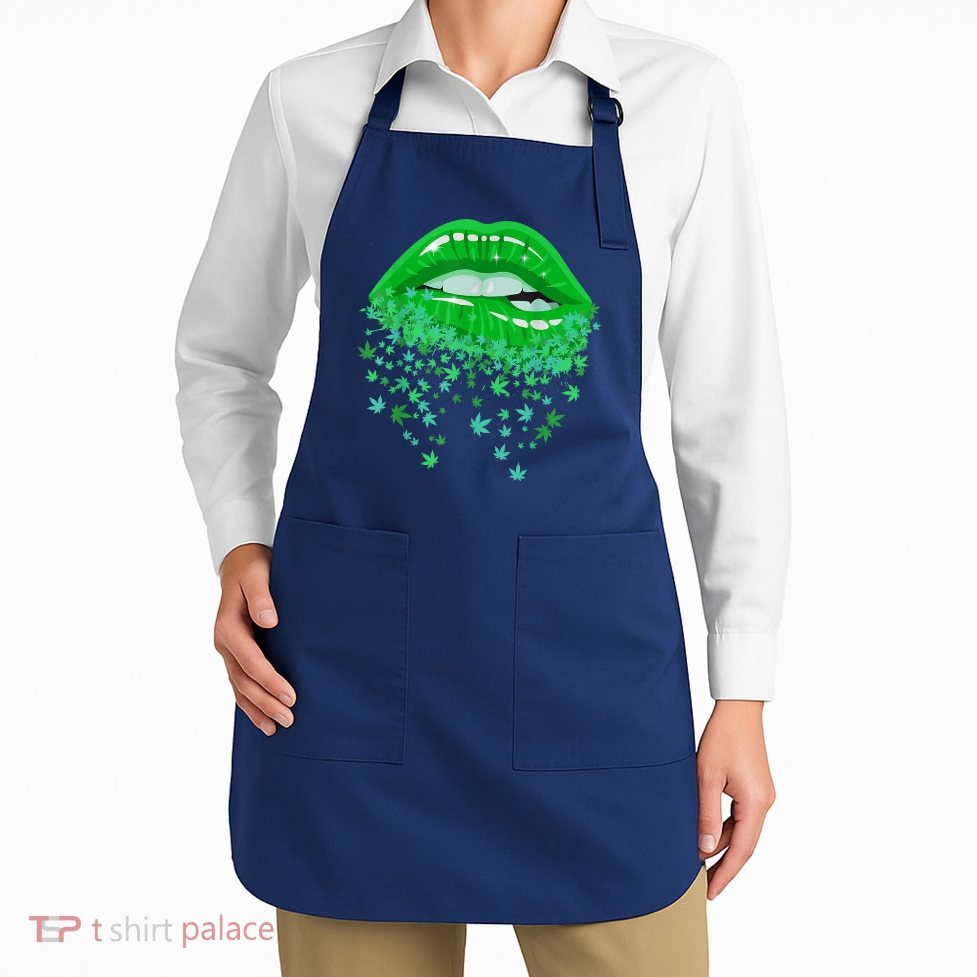 Sexy Lips 420 Cannabis Marijuana Weed Pot Leaf Lover Gift Apron