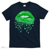 Sexy Lips 420 Cannabis Marijuana Weed Pot Leaf Lover Gift T-Shirt thumb 0