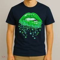 Sexy Lips 420 Cannabis Marijuana Weed Pot Leaf Lover Gift T-Shirt thumb 3