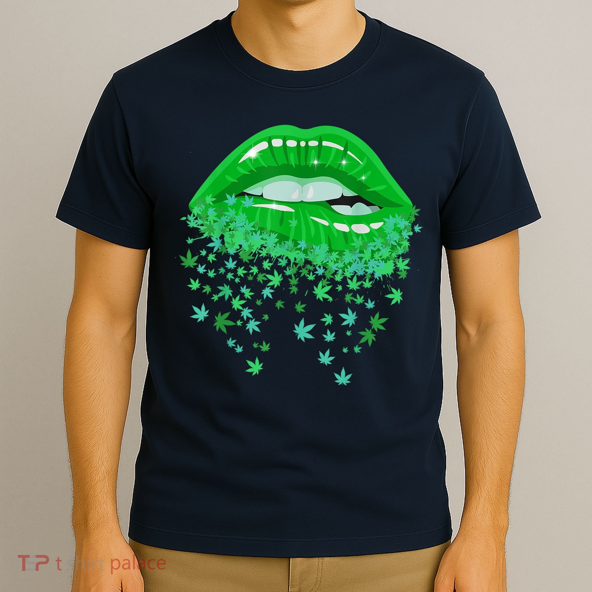 Sexy Lips 420 Cannabis Marijuana Weed Pot Leaf Lover Gift T-Shirt