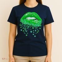 Sexy Lips 420 Cannabis Marijuana Weed Pot Leaf Lover Gift T-Shirt thumb 4