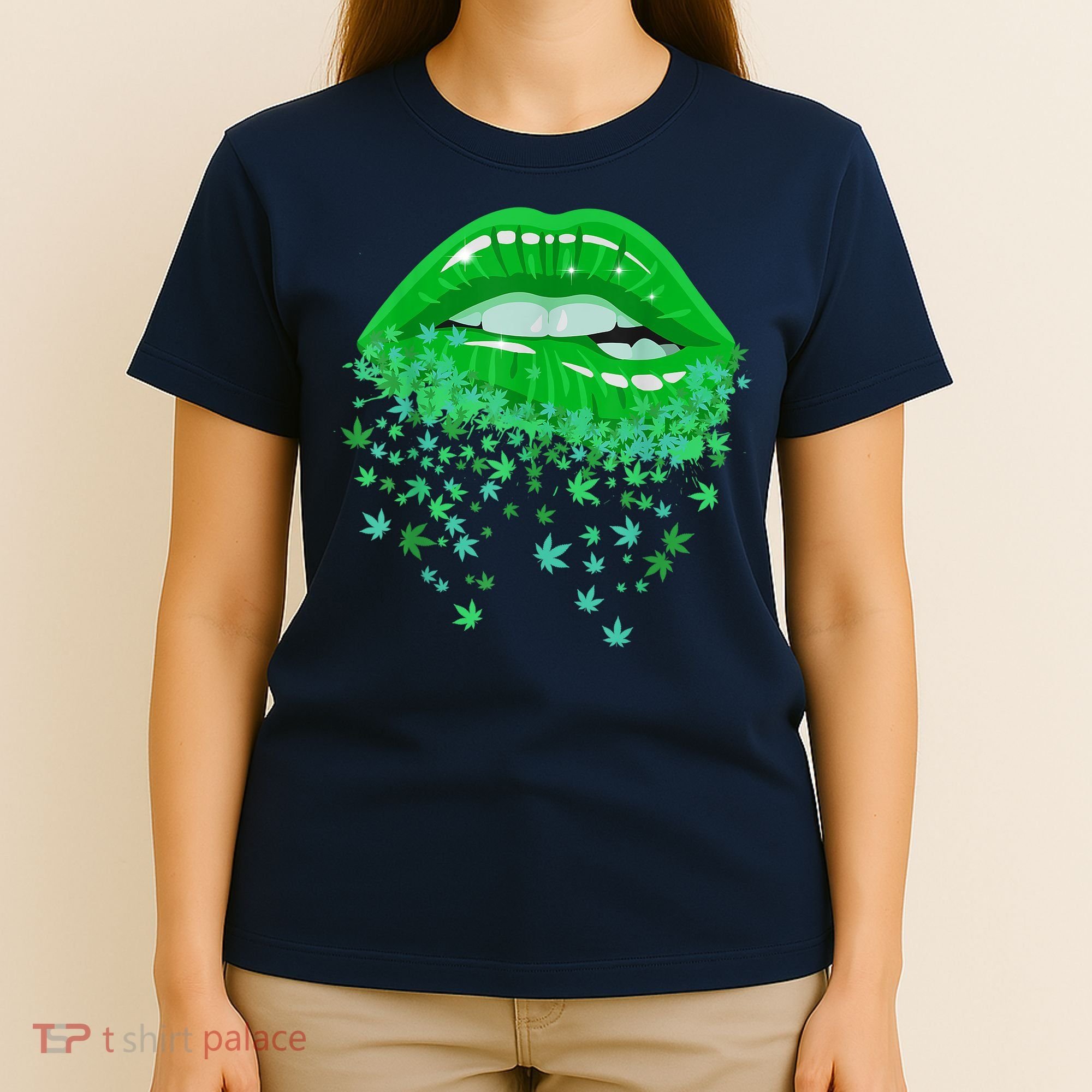 Sexy Lips 420 Cannabis Marijuana Weed Pot Leaf Lover Gift T-Shirt