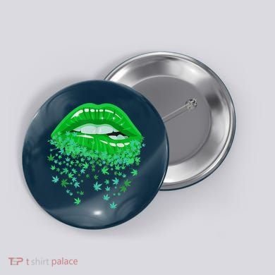 Sexy Lips 420 Cannabis Marijuana Weed Pot Leaf Lover Gift Button