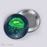 Sexy Lips 420 Cannabis Marijuana Weed Pot Leaf Lover Gift Button thumb 0