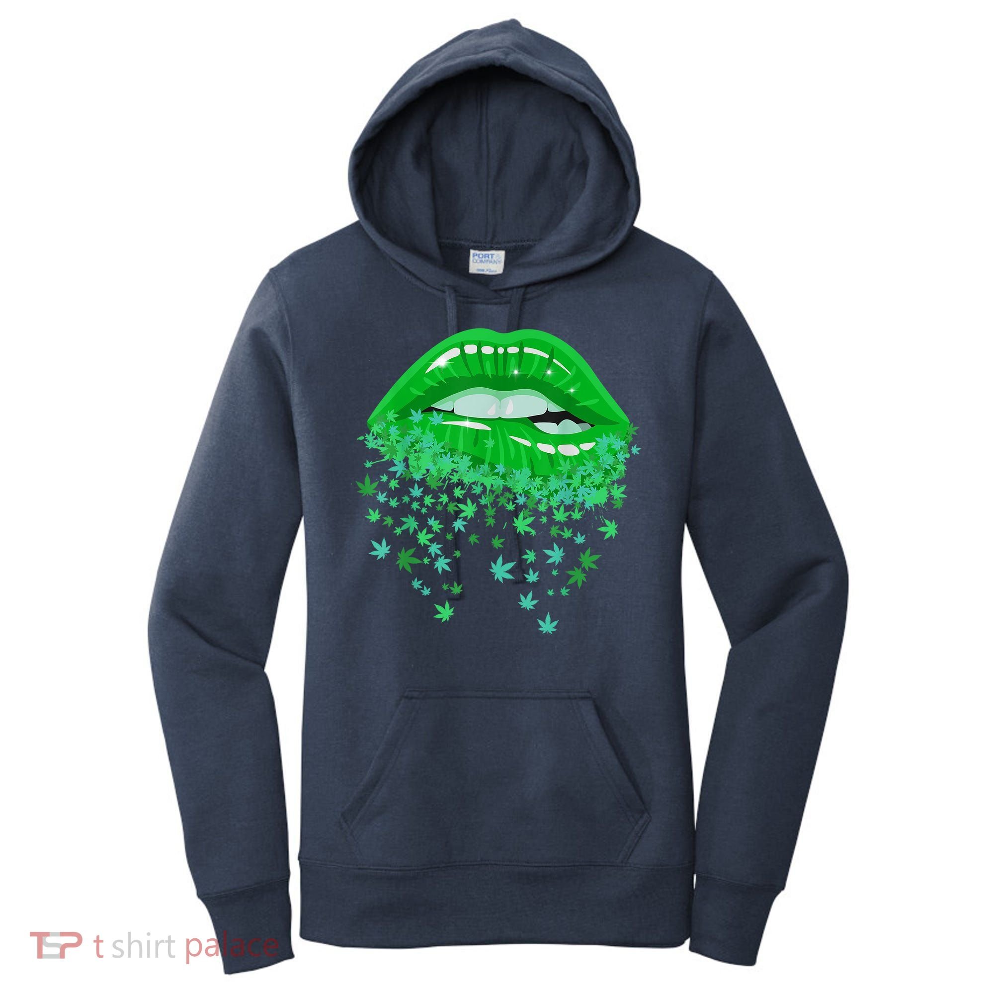 Sexy Lips 420 Cannabis Marijuana Weed Pot Leaf Lover Gift Women's Hoodie