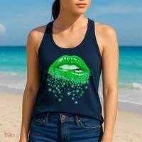 Sexy Lips 420 Cannabis Marijuana Weed Pot Leaf Lover Gift Women's Tank Top thumb 2