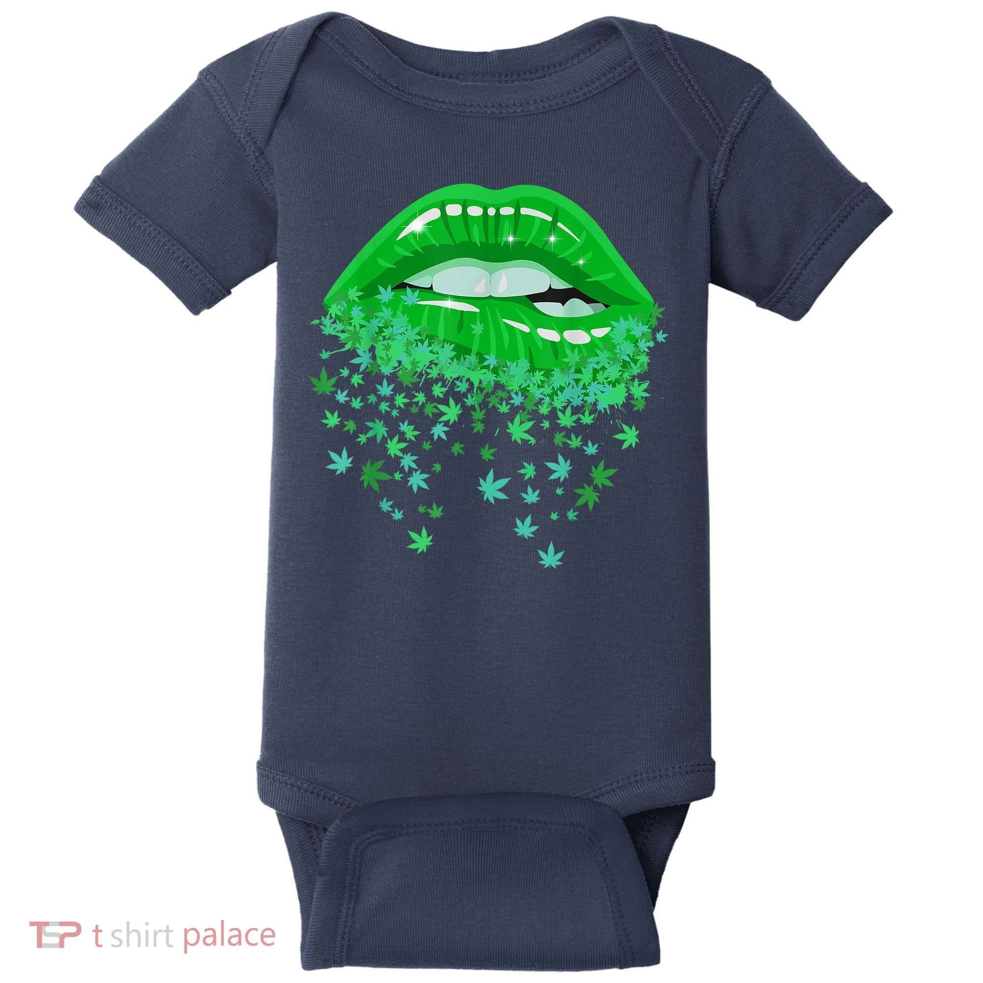 Sexy Lips 420 Cannabis Marijuana Weed Pot Leaf Lover Gift Baby Bodysuit