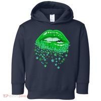 Sexy Lips 420 Cannabis Marijuana Weed Pot Leaf Lover Gift Toddler Hoodie thumb 0