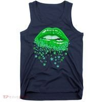 Sexy Lips 420 Cannabis Marijuana Weed Pot Leaf Lover Gift Tank Top thumb 0