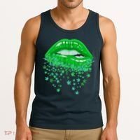 Sexy Lips 420 Cannabis Marijuana Weed Pot Leaf Lover Gift Tank Top thumb 3