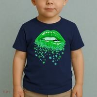 Sexy Lips 420 Cannabis Marijuana Weed Pot Leaf Lover Gift Toddler T-Shirt thumb 2