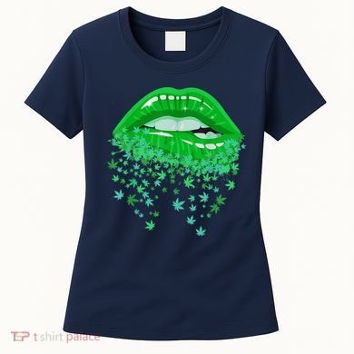 Sexy Lips 420 Cannabis Marijuana Weed Pot Leaf Lover Gift Women's T-Shirt