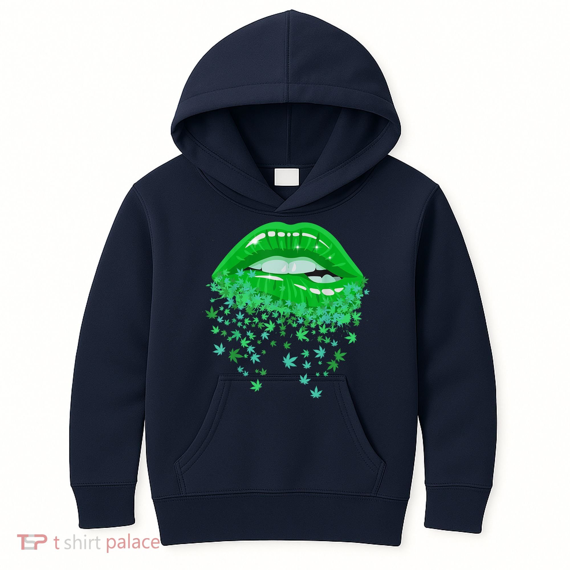 Sexy Lips 420 Cannabis Marijuana Weed Pot Leaf Lover Gift Kids Hoodie