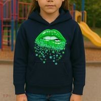 Sexy Lips 420 Cannabis Marijuana Weed Pot Leaf Lover Gift Kids Hoodie thumb 3