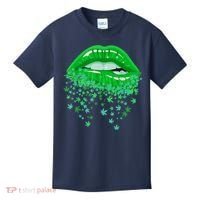 Sexy Lips 420 Cannabis Marijuana Weed Pot Leaf Lover Gift Kids T-Shirt thumb 0