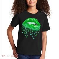 Sexy Lips 420 Cannabis Marijuana Weed Pot Leaf Lover Gift Kids T-Shirt thumb 2