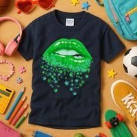 Sexy Lips 420 Cannabis Marijuana Weed Pot Leaf Lover Gift Kids T-Shirt thumb 3