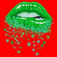 Sexy Lips 420 Cannabis Marijuana Weed Pot Leaf Lover Gift Santa Hat thumb 1