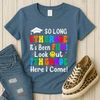 So Long 6th Grade 7th Grade Here I Come Back To School Kid Women's T-Shirt thumb 3