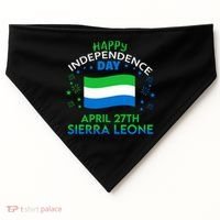 Sierra Leone 64th Independence Day Sierra Leonean Pride  USA-Made Doggie Bandana thumb 0