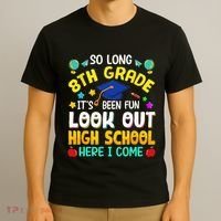 So Long 8th Grade High School Here I Come Graduation T-Shirt thumb 3