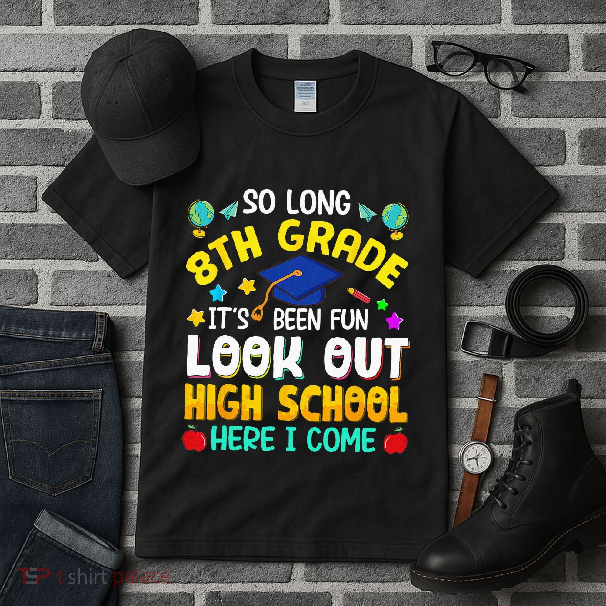 So Long 8th Grade High School Here I Come Graduation Tall T-Shirt