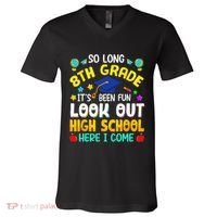 So Long 8th Grade High School Here I Come Graduation V-Neck T-Shirt thumb 0