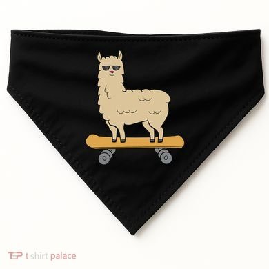 Skateboarding Llama Alpaca Skateboard Llama USA-Made Doggie Bandana