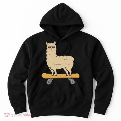 Skateboarding Llama Alpaca Skateboard Llama Hoodie
