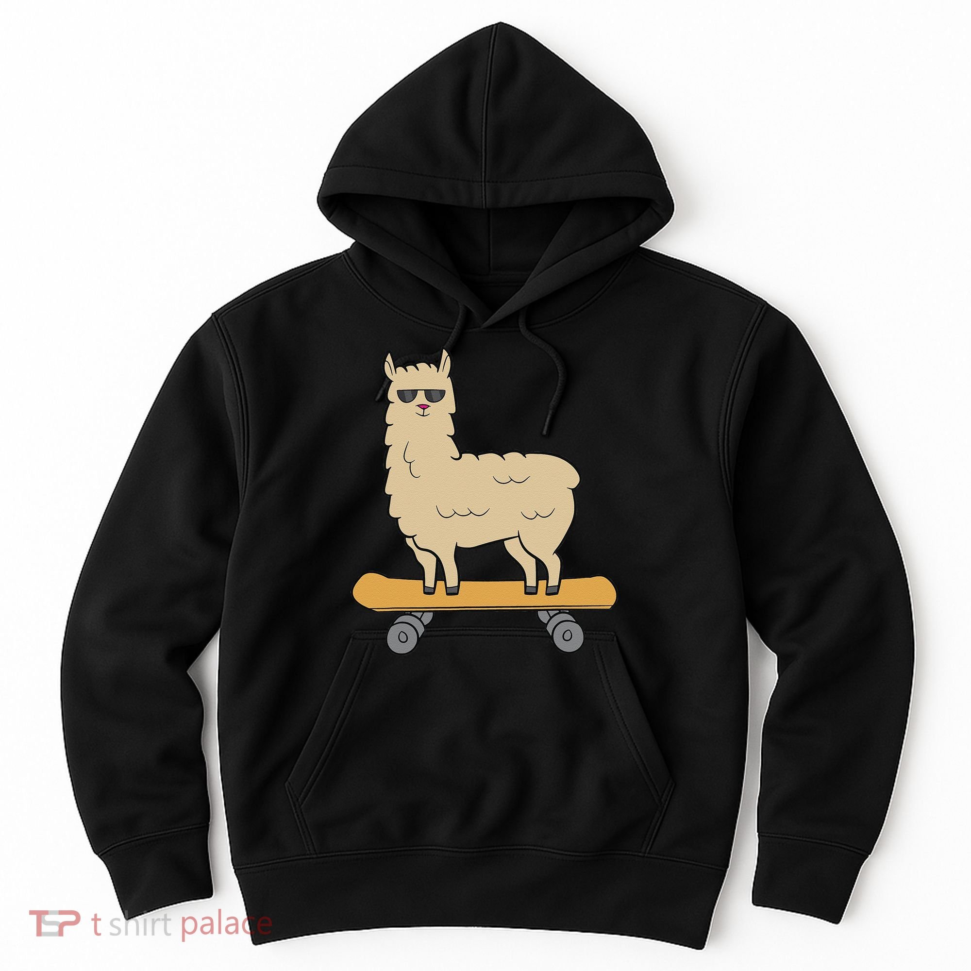 Skateboarding Llama Alpaca Skateboard Llama Hoodie