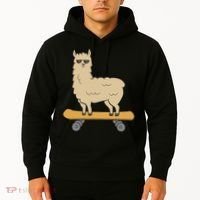 Skateboarding Llama Alpaca Skateboard Llama Hoodie thumb 2