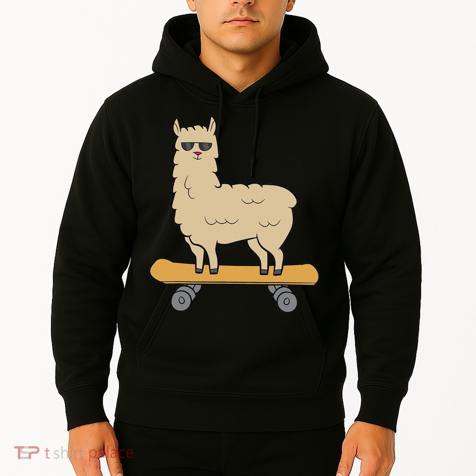 Skateboarding Llama Alpaca Skateboard Llama Hoodie