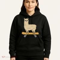 Skateboarding Llama Alpaca Skateboard Llama Hoodie thumb 5