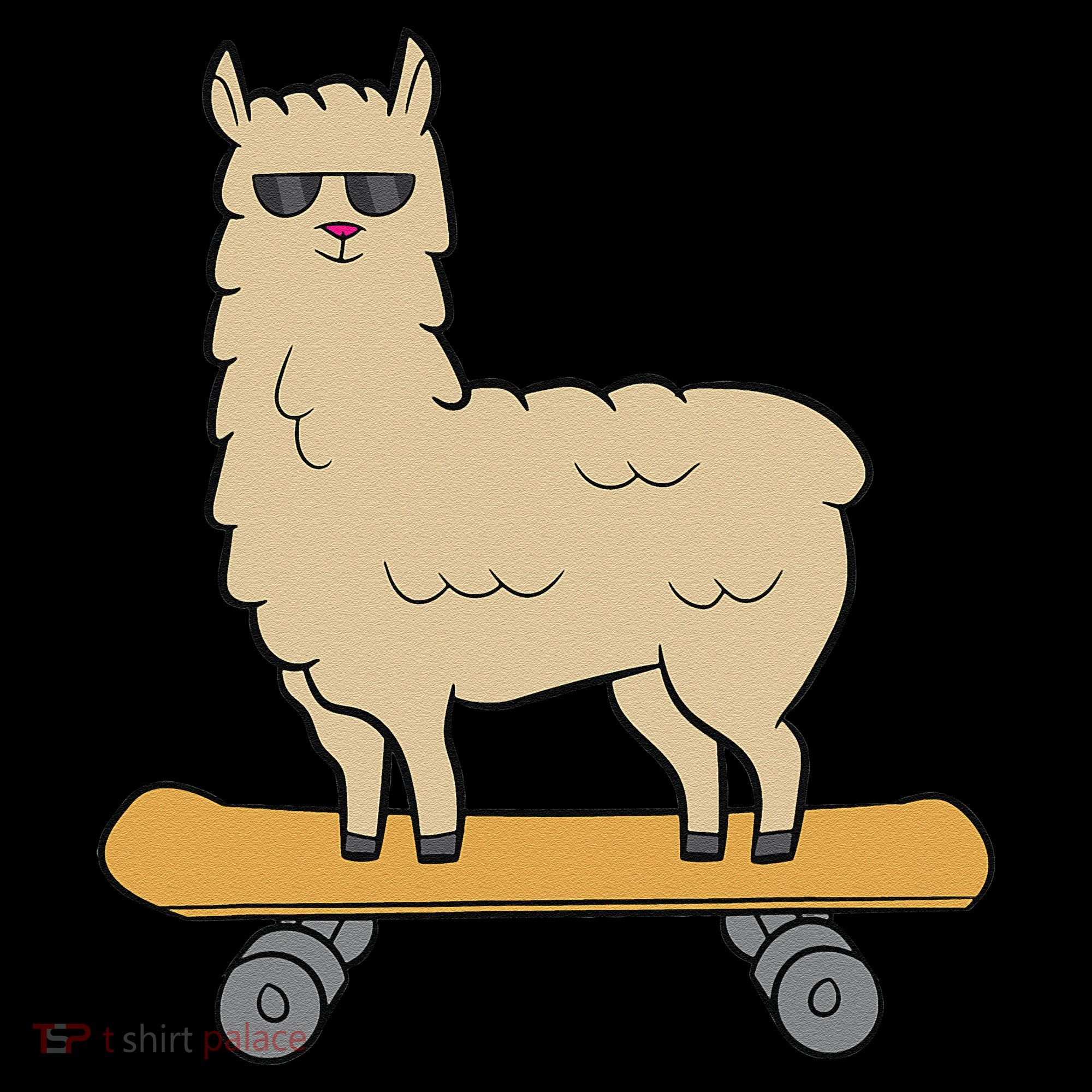 Skateboarding Llama Alpaca Skateboard Llama Long Sleeve Shirt