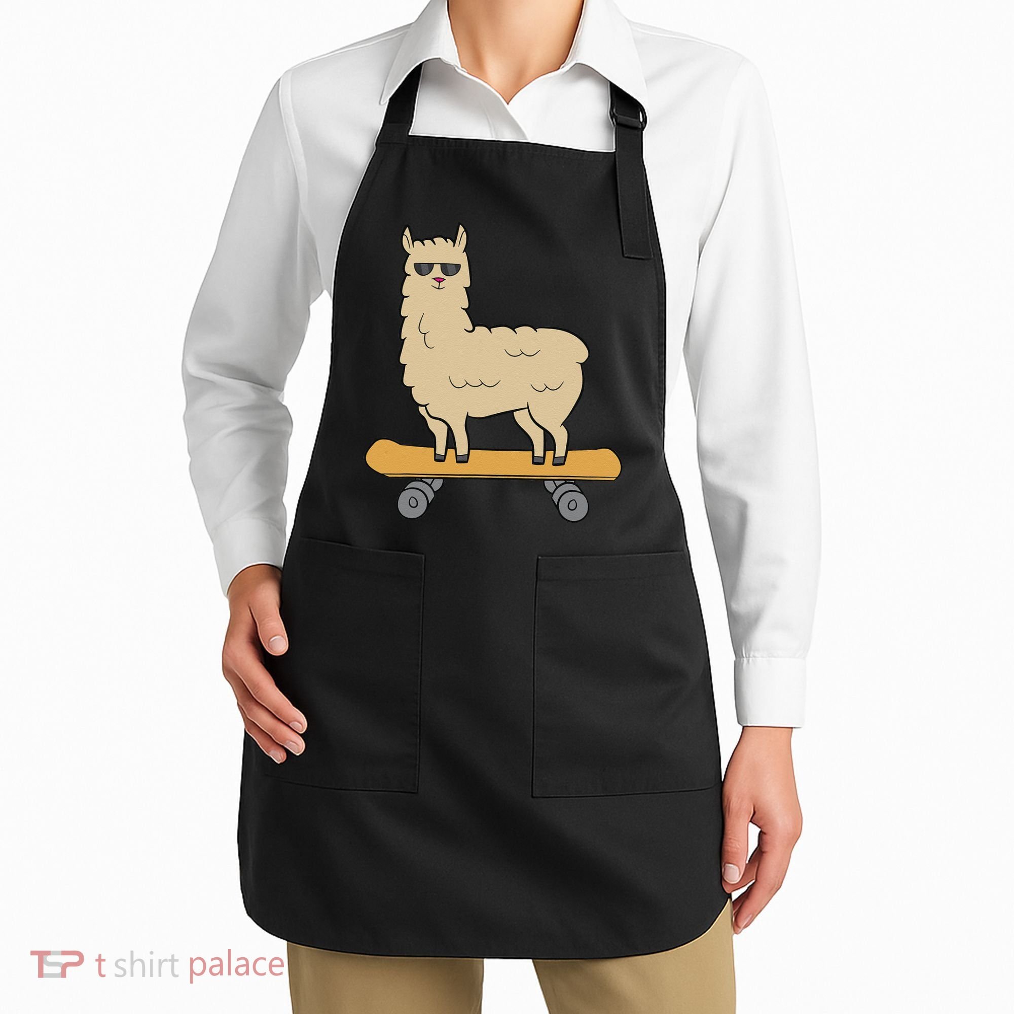 Skateboarding Llama Alpaca Skateboard Llama Apron