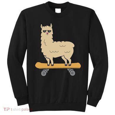 Skateboarding Llama Alpaca Skateboard Llama Sweatshirt