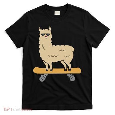 Skateboarding Llama Alpaca Skateboard Llama T-Shirt