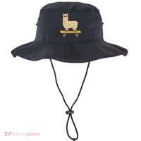Skateboarding Llama Alpaca Skateboard Llama Bucket Hat thumb 0